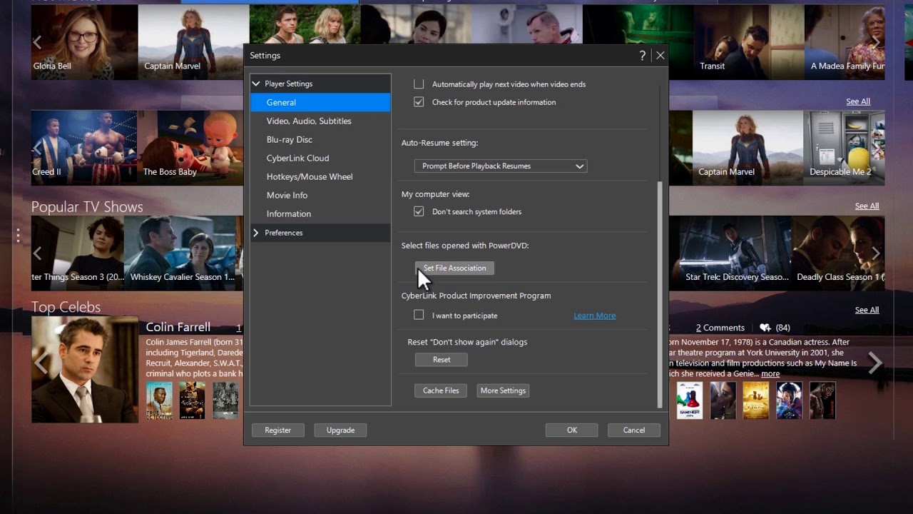 PowerDVD - Setting PowerDVD as Default Media Player
