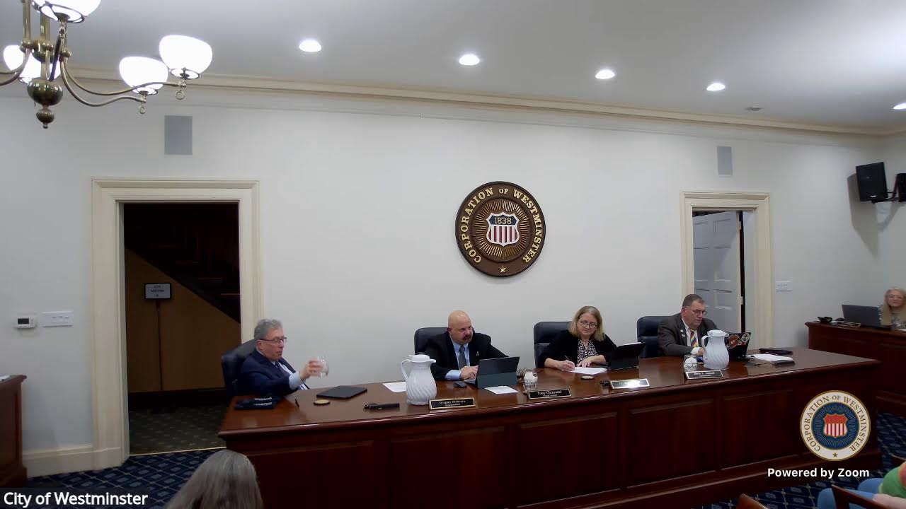 City of Westminster Mayor and Common Council Meeting - Monday, January 12, 2026, at 7:00 p.m.