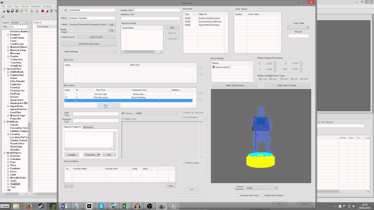 Creation Kit Tutorial - Terminal