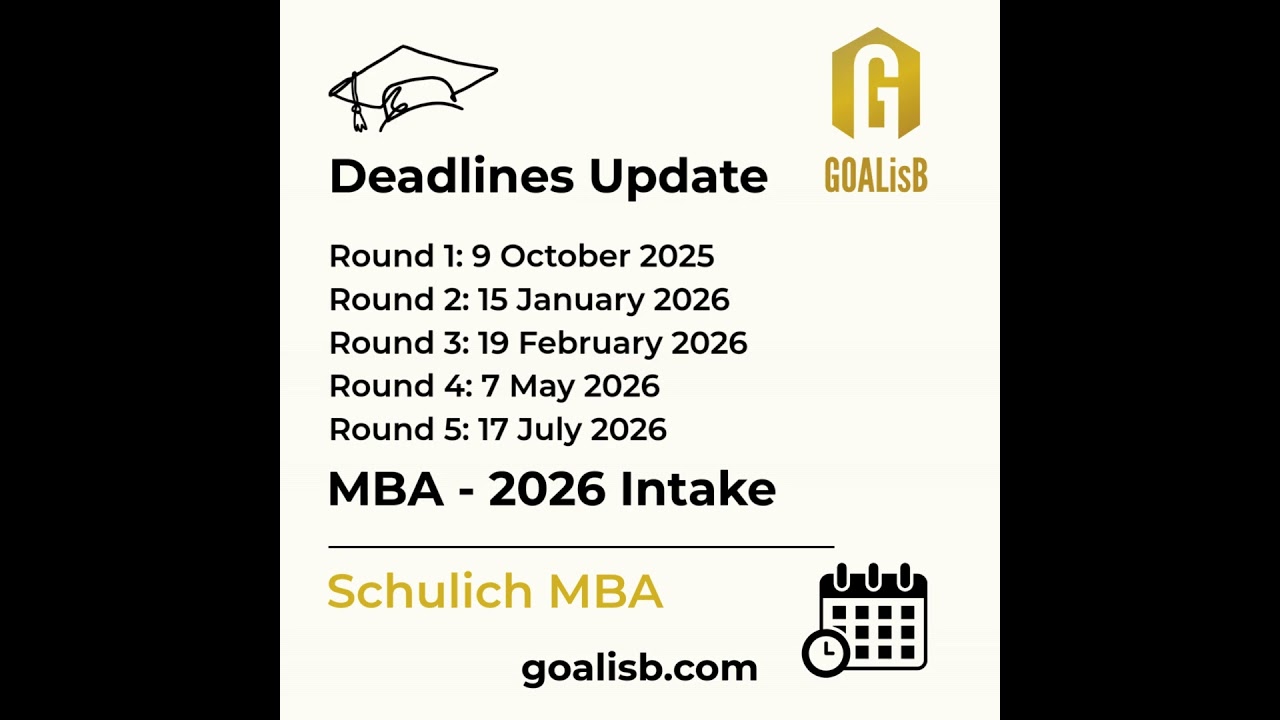 Schulich MBA Deadlines: MBA Updates 2026 Intake 