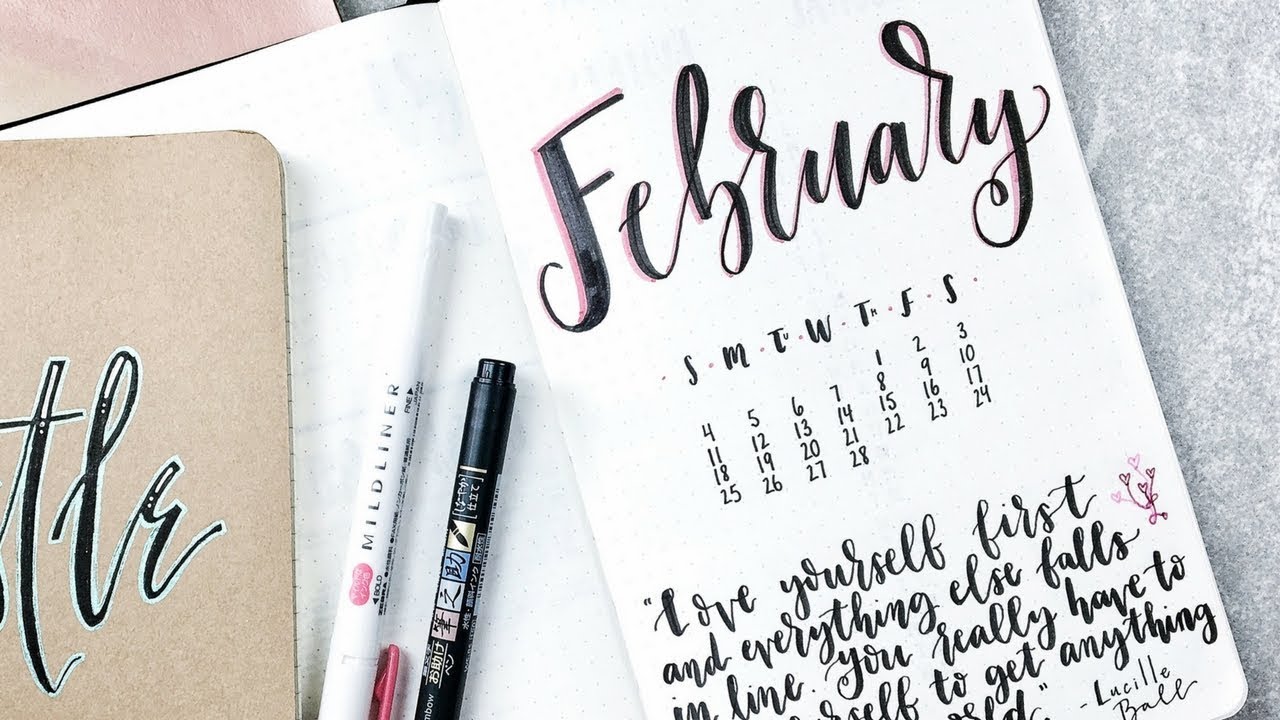 Plan With Me February 2018 | Minimalistic Bullet Journal Setup
