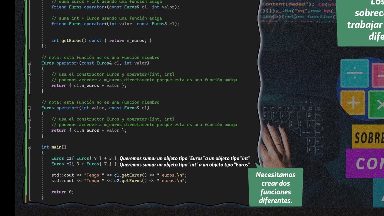 140.- Curso C++ No Tan Básico. Sobrecarga de operadores con funciones amigas.