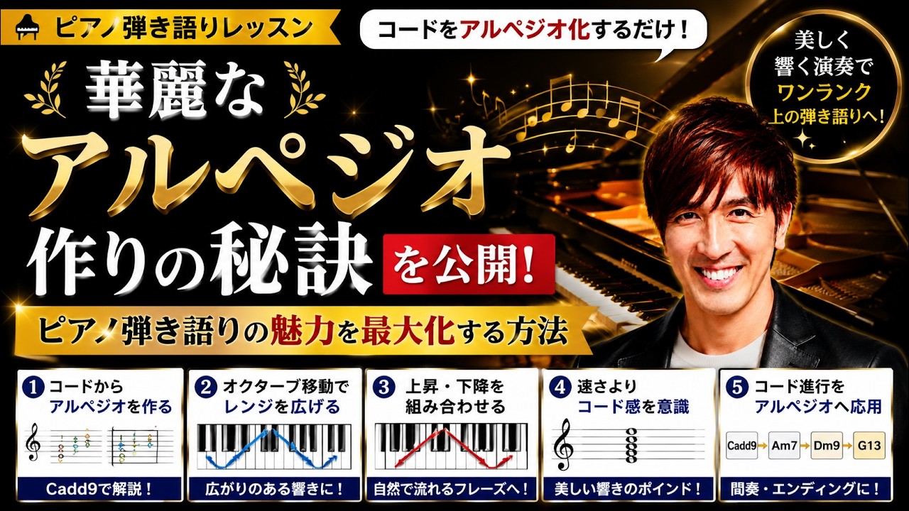 華麗なアルペジオ作りの秘訣を公開！ピアノ弾き語りの魅力を最大化する方法