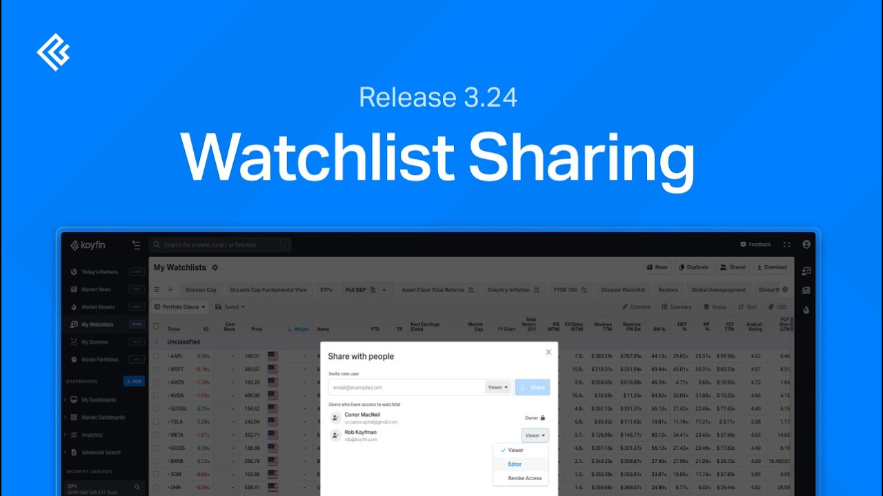 Watchlist Sharing Release
