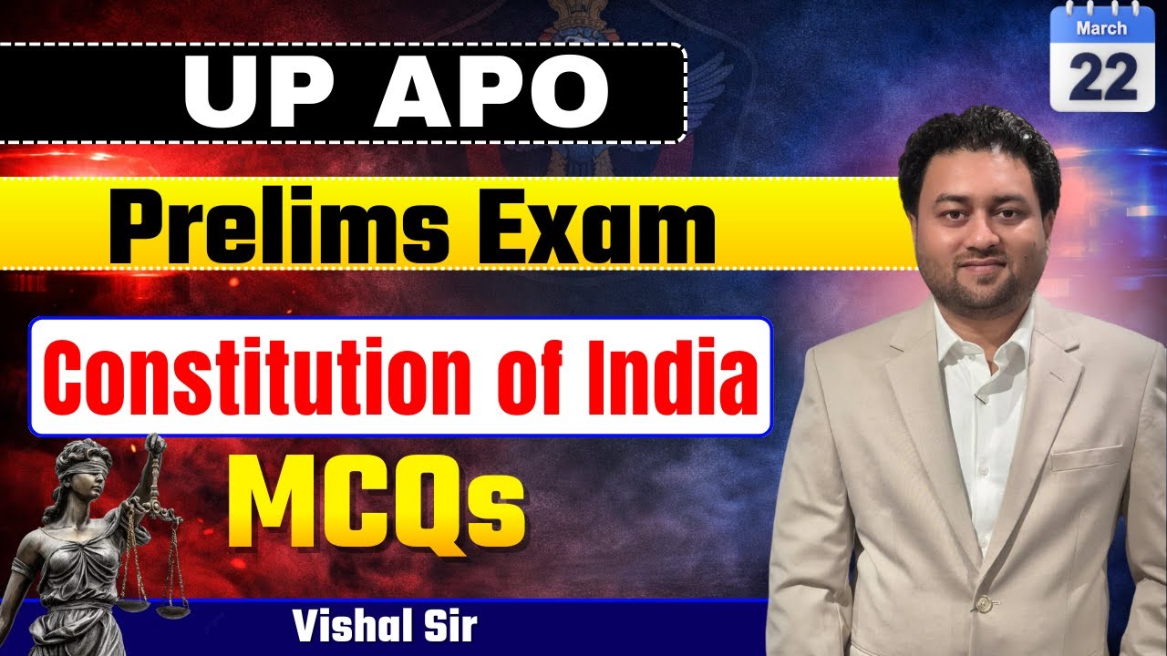Constitution of India MCQs for UP APO || UP APO Prelims || UP APO 2025 #vishalsir #upapo