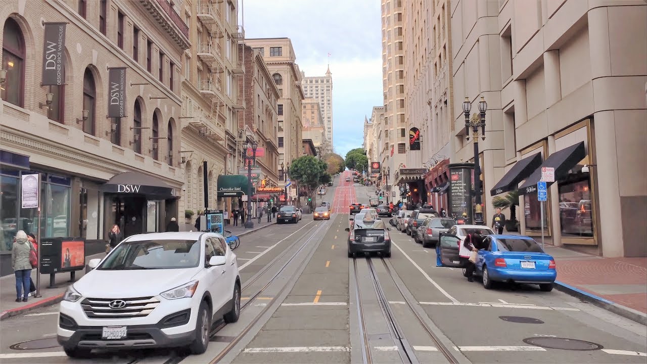 Driving Downtown - San Francisco Union Square 4K - USA