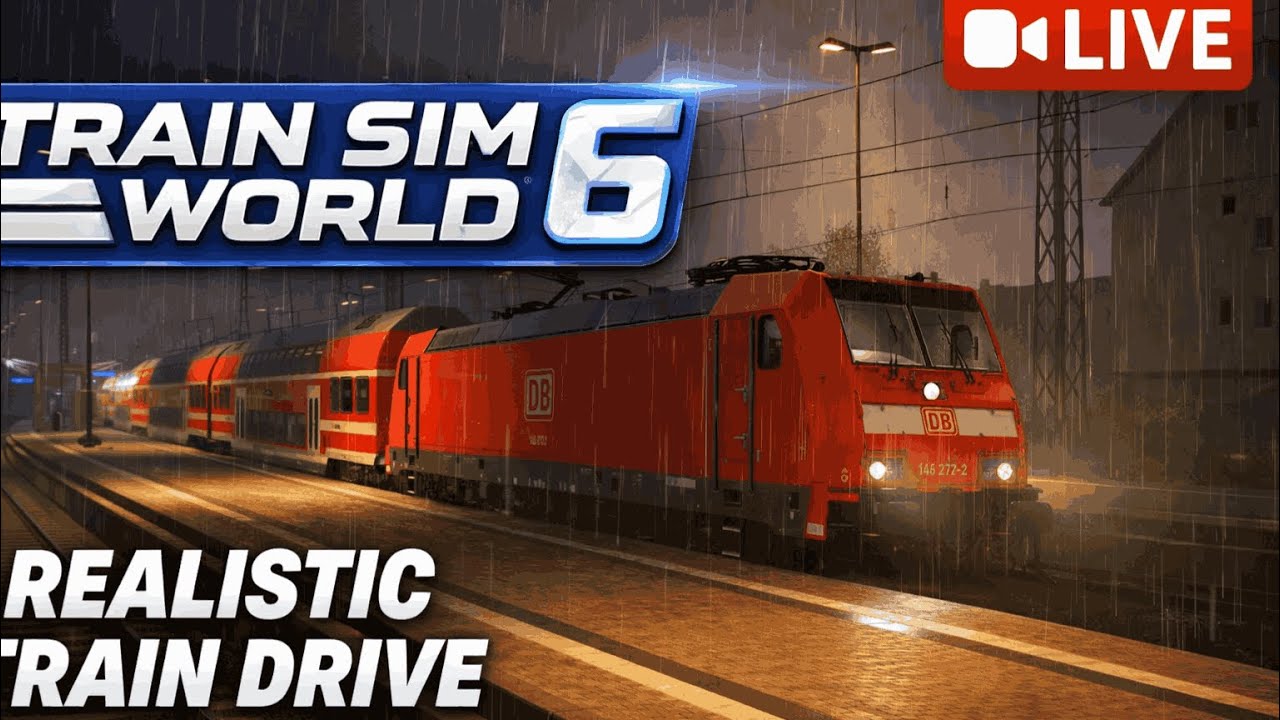 Train Sim World 6 Live 🔴 Realistic Rainy Night Train Driving