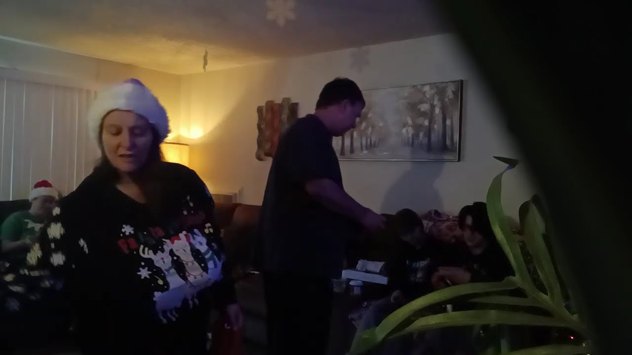 Christmas Morning. Opening up presents. Merry Christmas. 