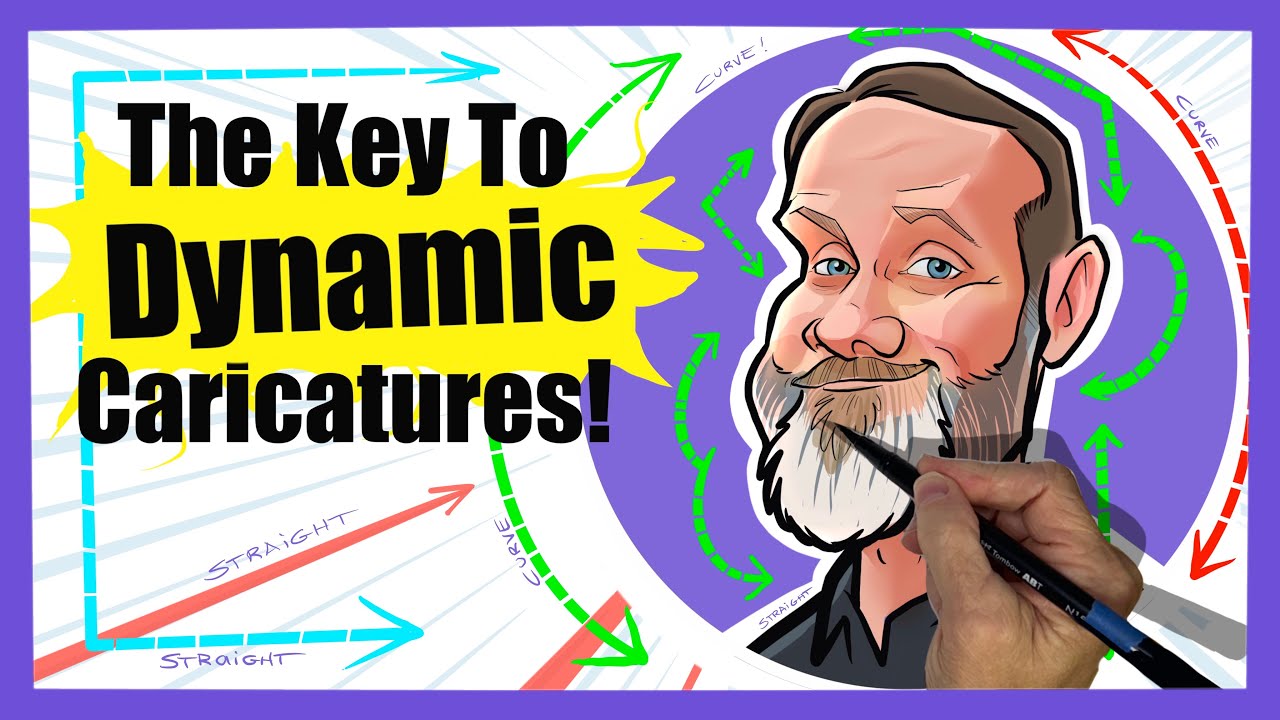How to Draw Caricatures More Dynamic with straights and curved lines