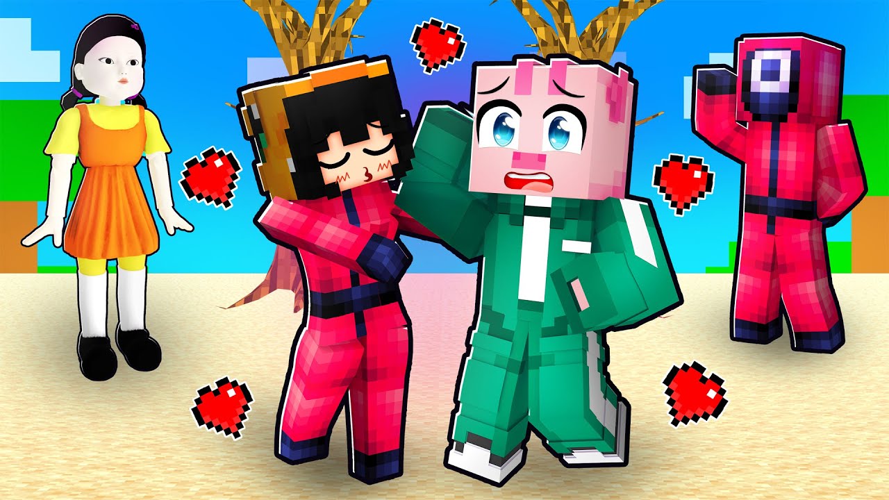 RANDÍM s RŮŽOVÝM SQUID GAME STRÁŽCEM v Minecraftu!