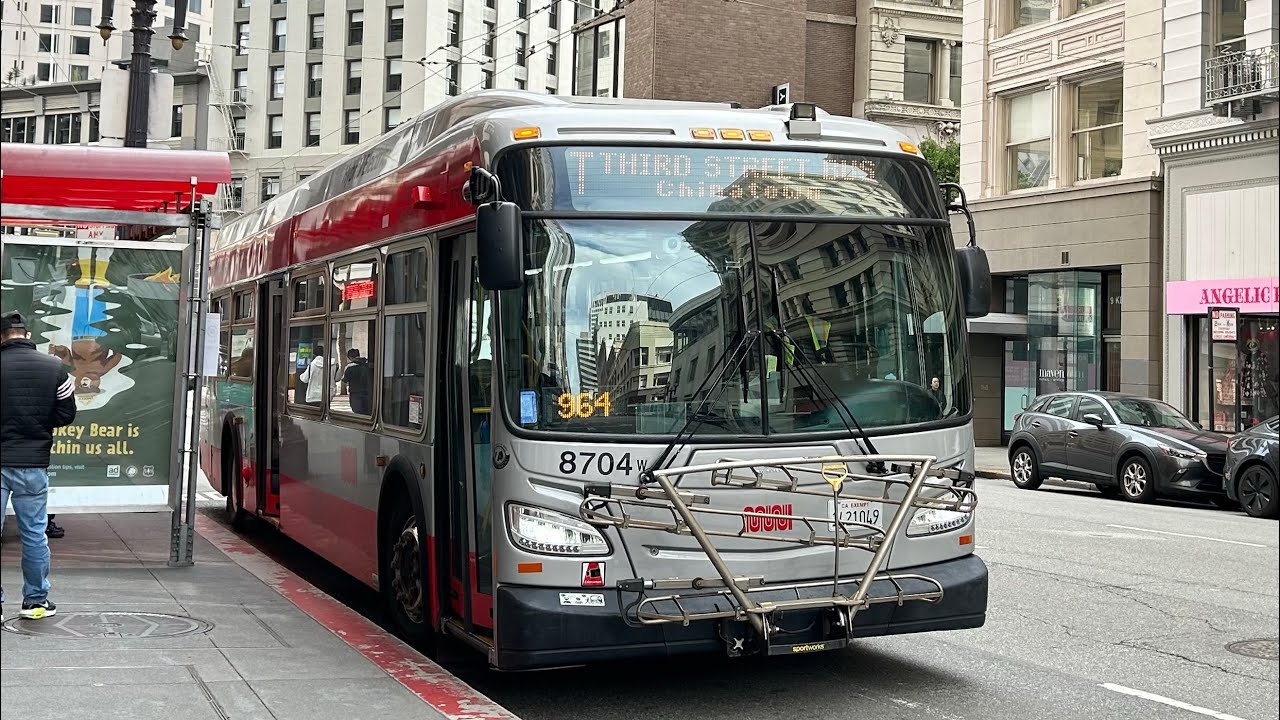 San Francisco Municipal Railway: 2013 New Flyer Xcelsior XDE40 #8704 on TBUS