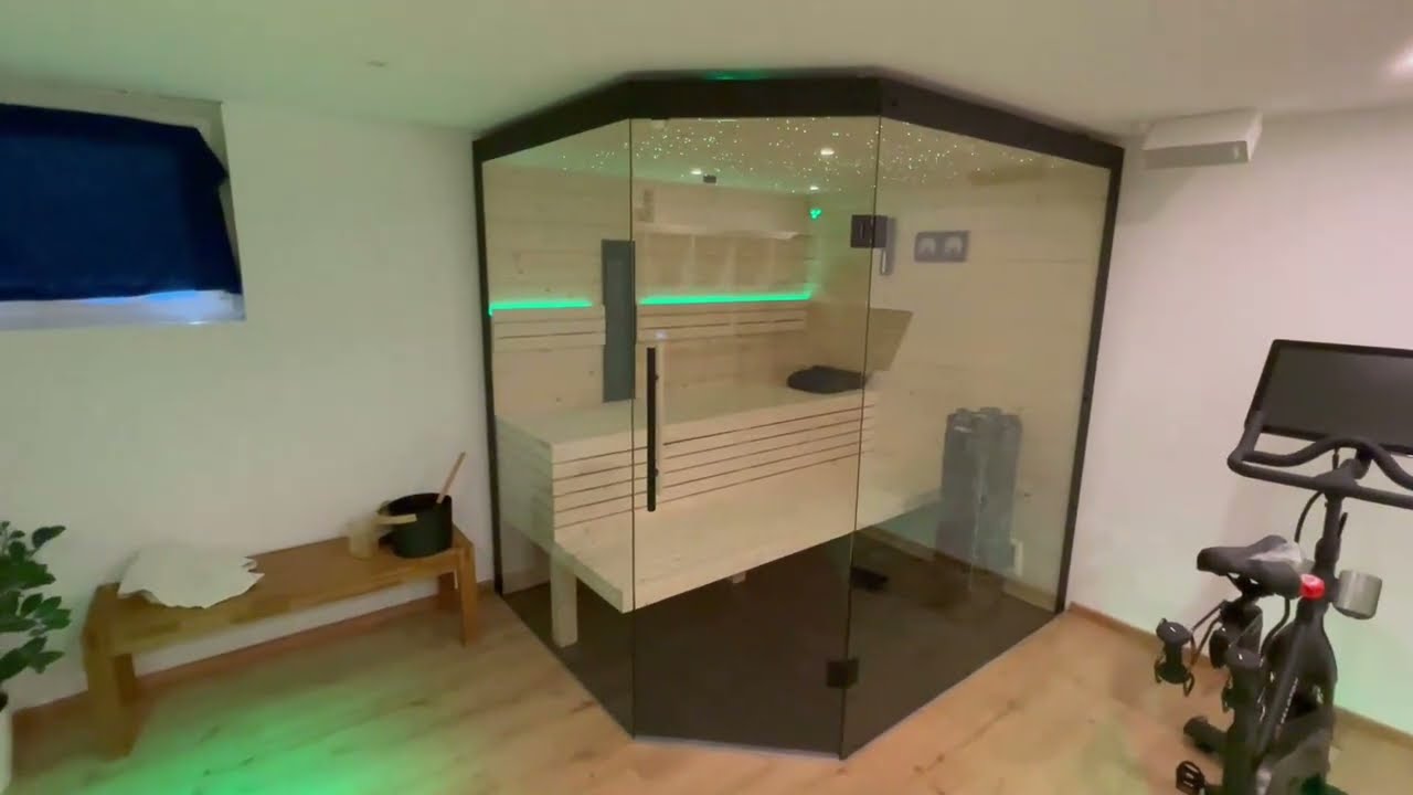 Sauna selber bauen Teil 7 - Glaselemente und Ofen
