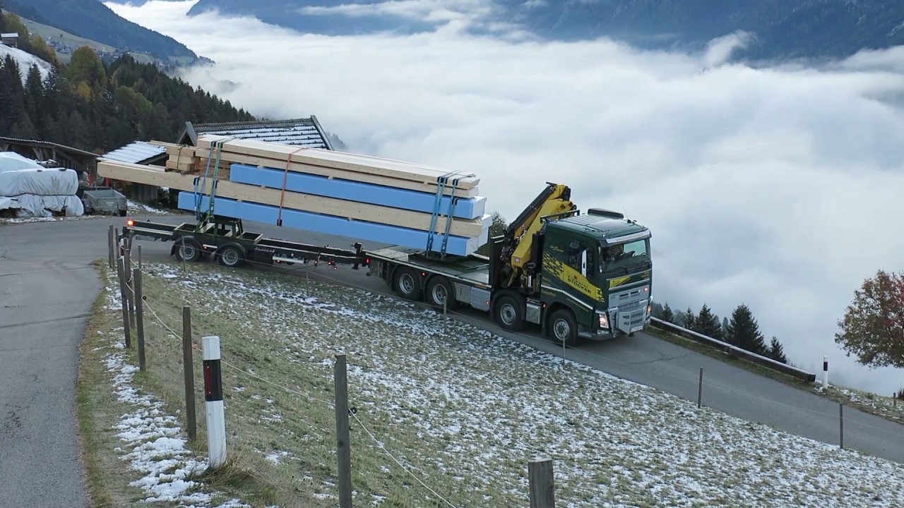 Langgut Spezial LKW Zimmerei Stocker , Holzbau, Assling, Osttirol, Spezialtransport