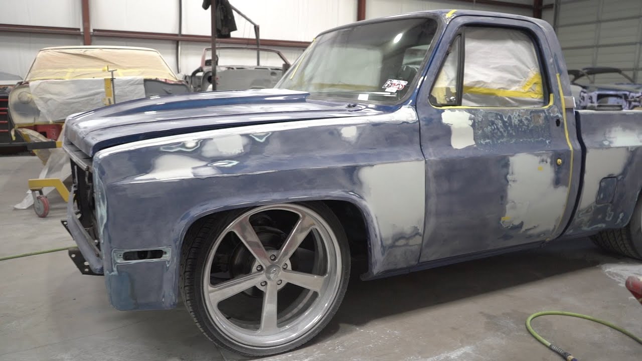 C10 GETS BODYWORK AND PREPPED FOR NEW PAINT JOB!