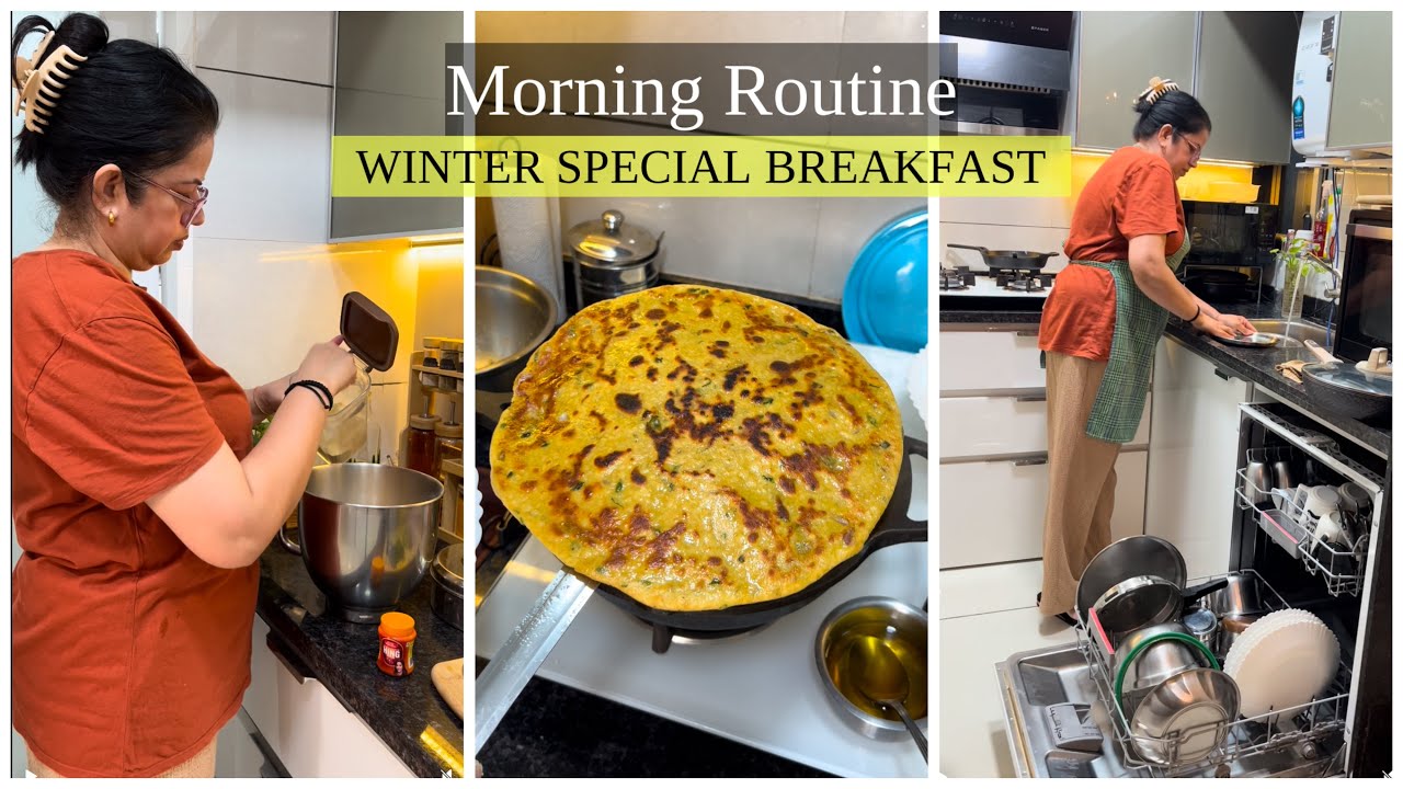 ⛅️Winter Morning Routine | Cooking Family Fav. Breakfast 🥗 | A Day in My Life in India🇮🇳