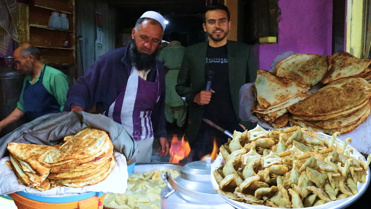 Afghani Samosa Afghani Bolani, افطاری ضیا در چشمه دوغ کابل بولانی و سمبوسه
