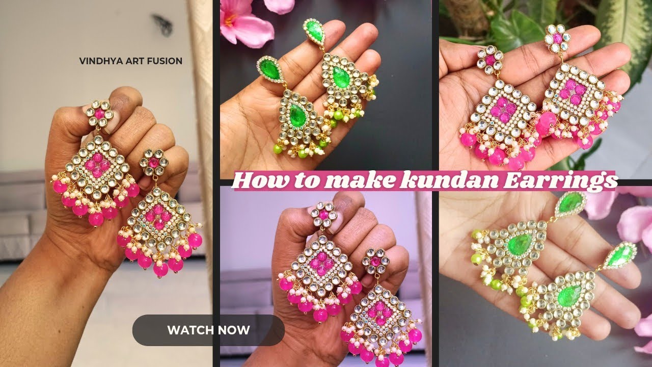 Trending Kundan Earrings making at home 😱🔥 l Easy Tutorial l VindhyaArtFusion