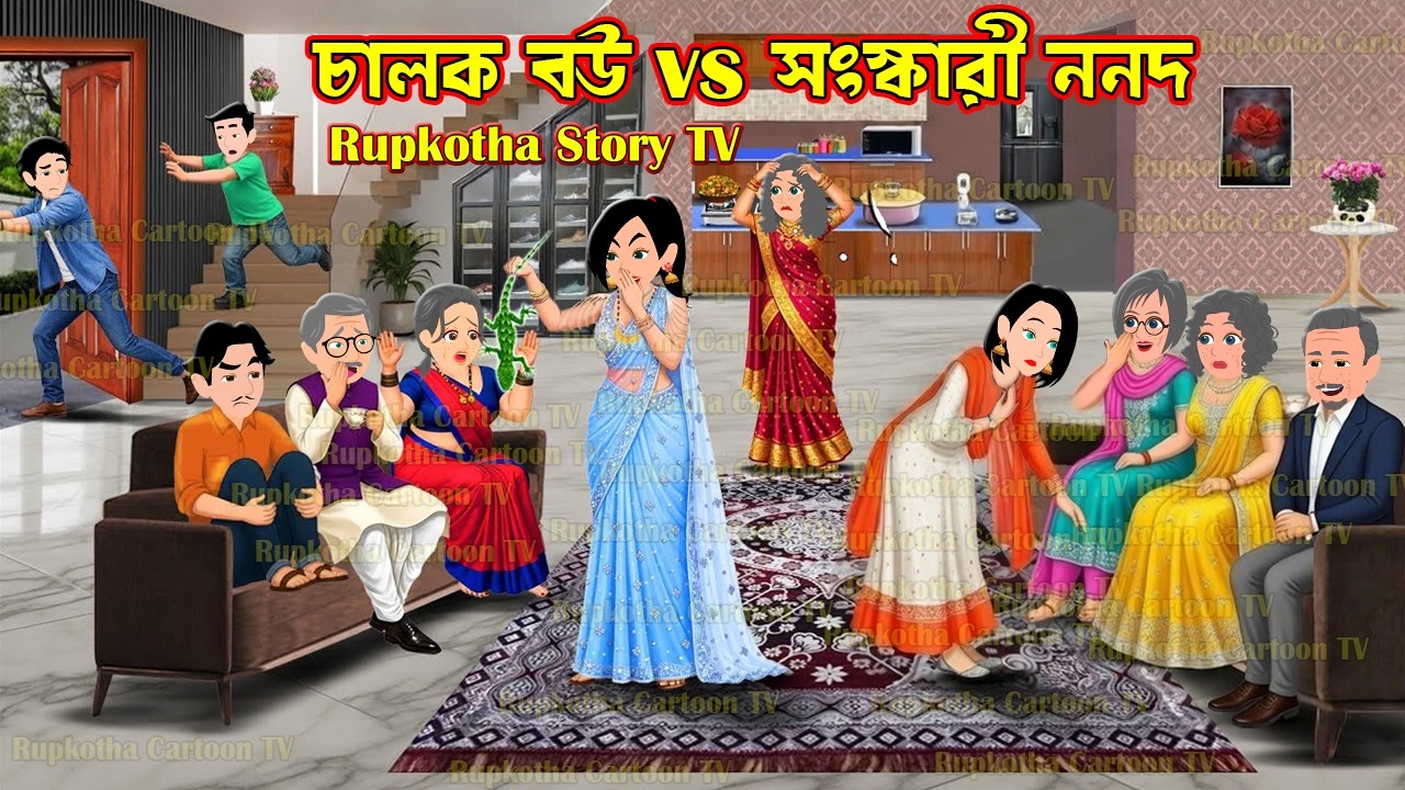 চালক বউ Vs সংস্কারী ননদ Chalak Bou Vs Shongskari Nanod | Cartoon Bangla Cartoon | Rupkotha Story TV