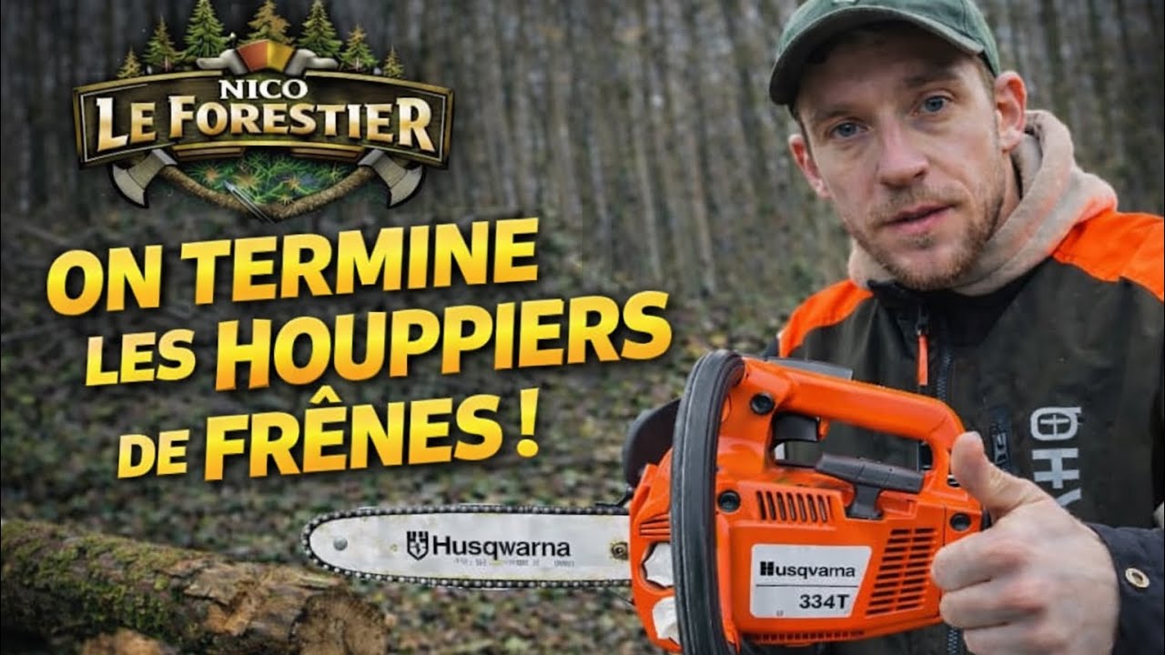 [Affouage]🪵🌳🔥On termine le frêne par les 3 houppiers//Husqvarna 334T 