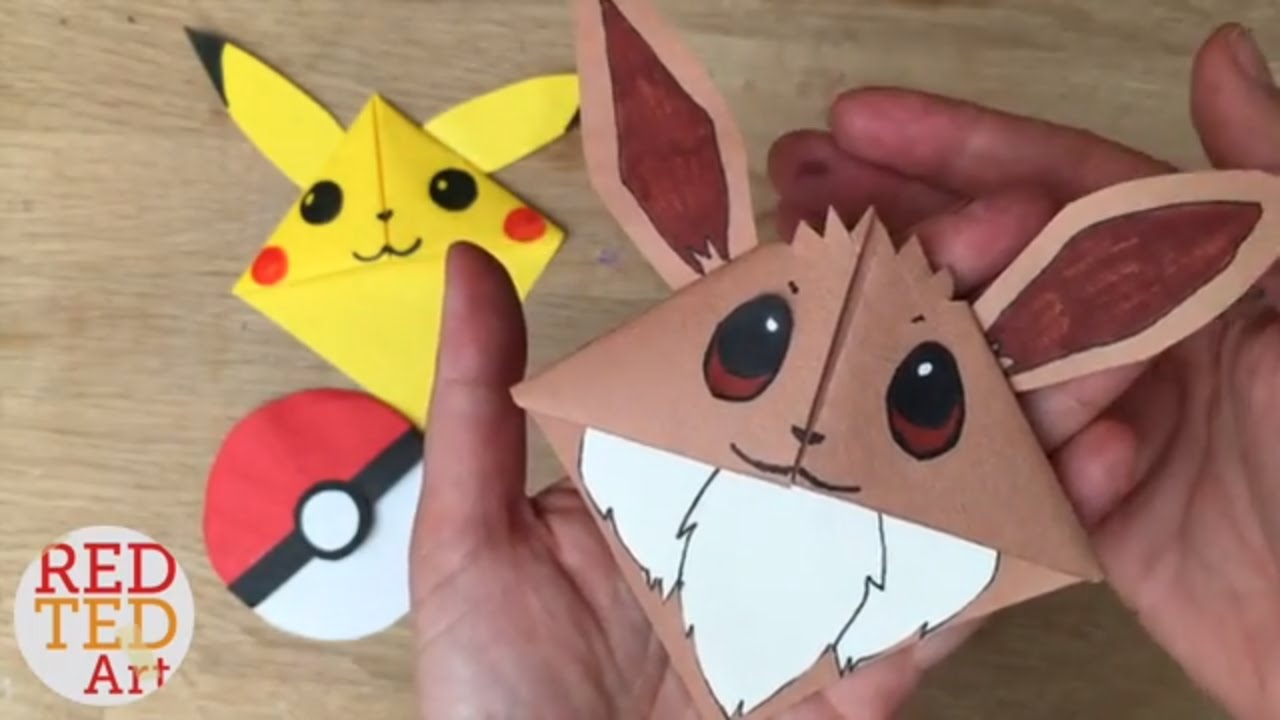 Easy Eevee DIY - Pokemon Bookmark Corners - Origami Inspired - Pokemon Go