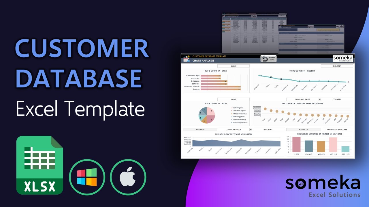 Customer Database Template | Track, Manage and Analyze customer data in Excel!