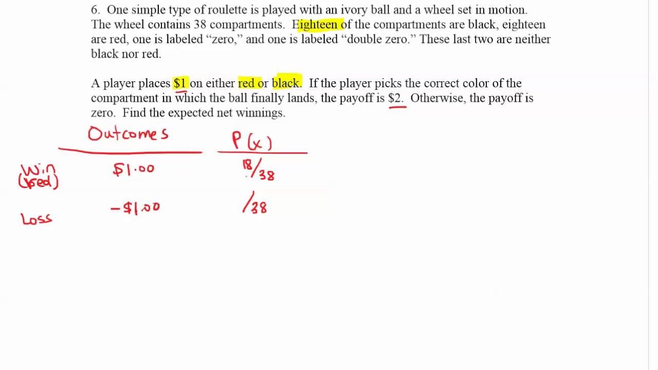 Expected Value with Roulette