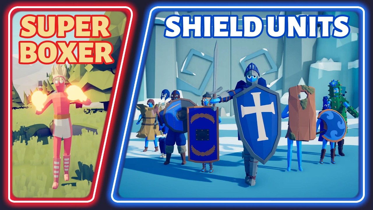 SUPER BOXER vs 100 SHIELD UNITS | Totally Accurate Battle Simulator (TABS)