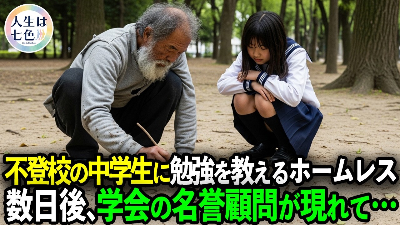 家出した不登校の女子中学生に勉強を教えたホームレスの老人。彼が、まさか有名大学のレジェンド研究者だったとは…。【感動ストーリー】【逆転ストーリー】