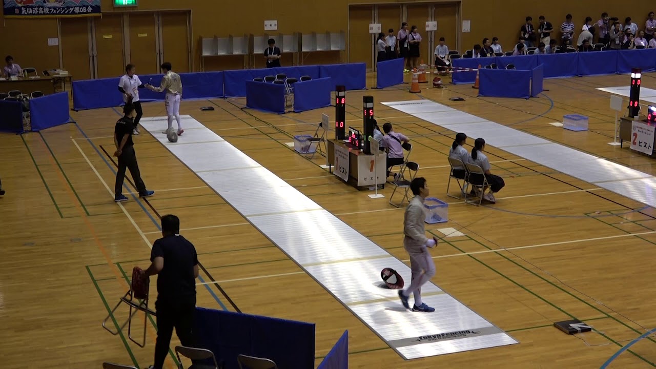 2019年IH フェンシング 男子 サーブル 決勝 1回戦 第4試合 津森（東亜学園東 京都）×小久保（星槎国際川口 埼玉） 1ピスト
