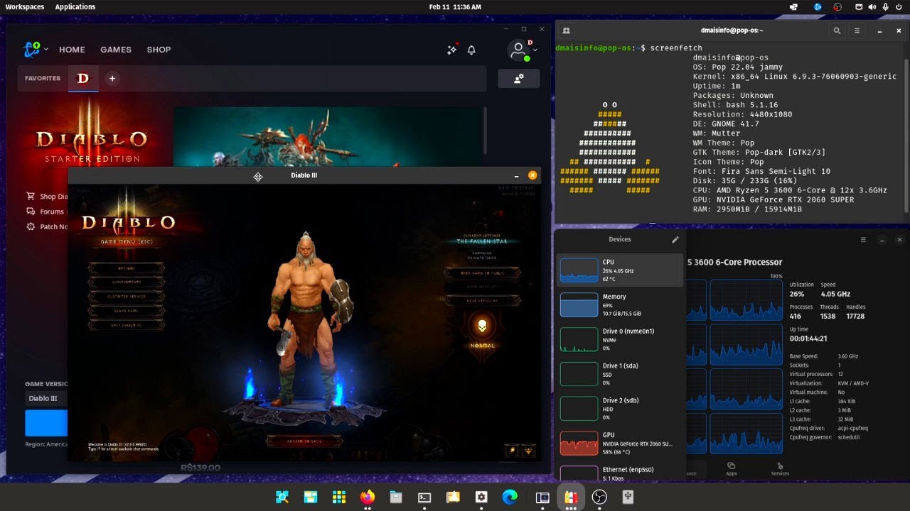 Diablo 3 no Linux Pop!_OS – Guia Completo para Rodar o Jogo com o Melhor Desempenho!