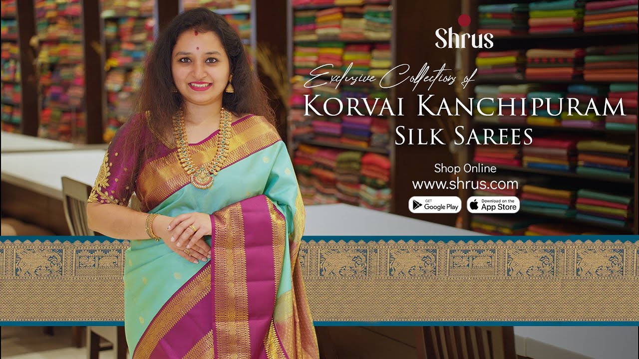 One-of-Kind Korvai Border Kanchipuram Silk Sarees at SHRUS