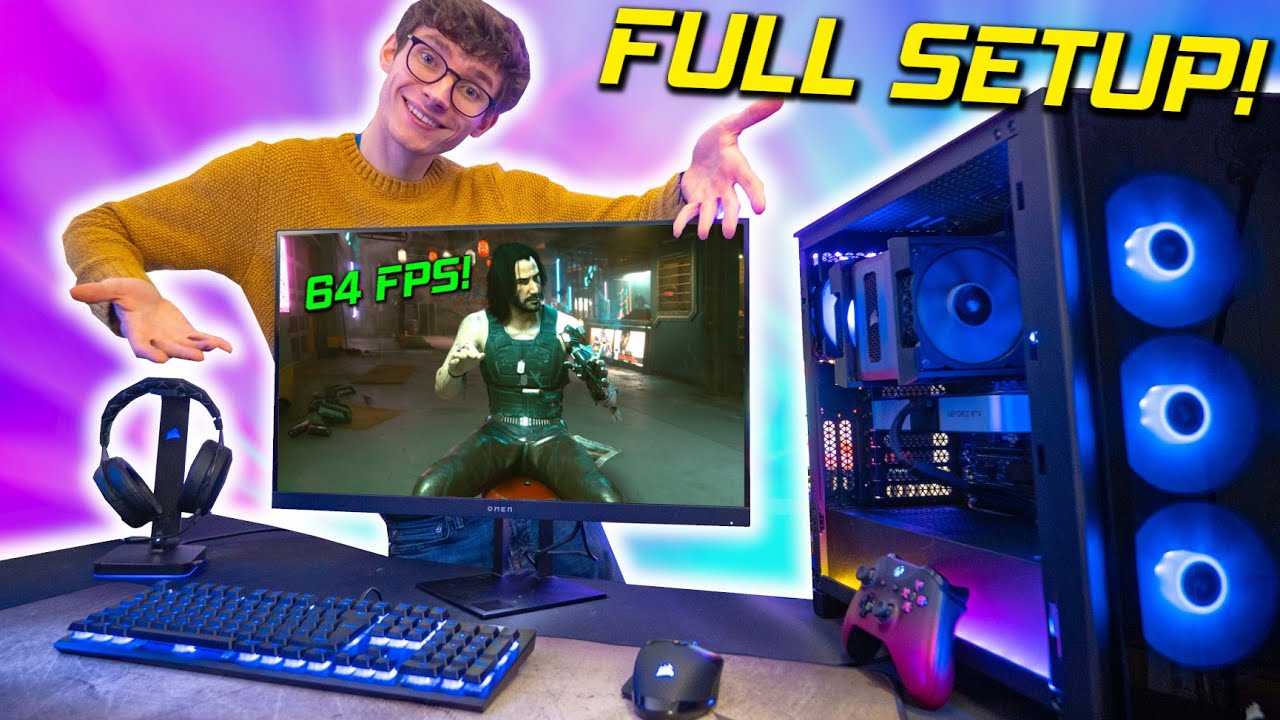 The DREAM RTX 3060Ti Gaming PC Build & Setup 2021! 🤤  (w/ Cyberpunk 2077 Gameplay Benchmarks)  | AD