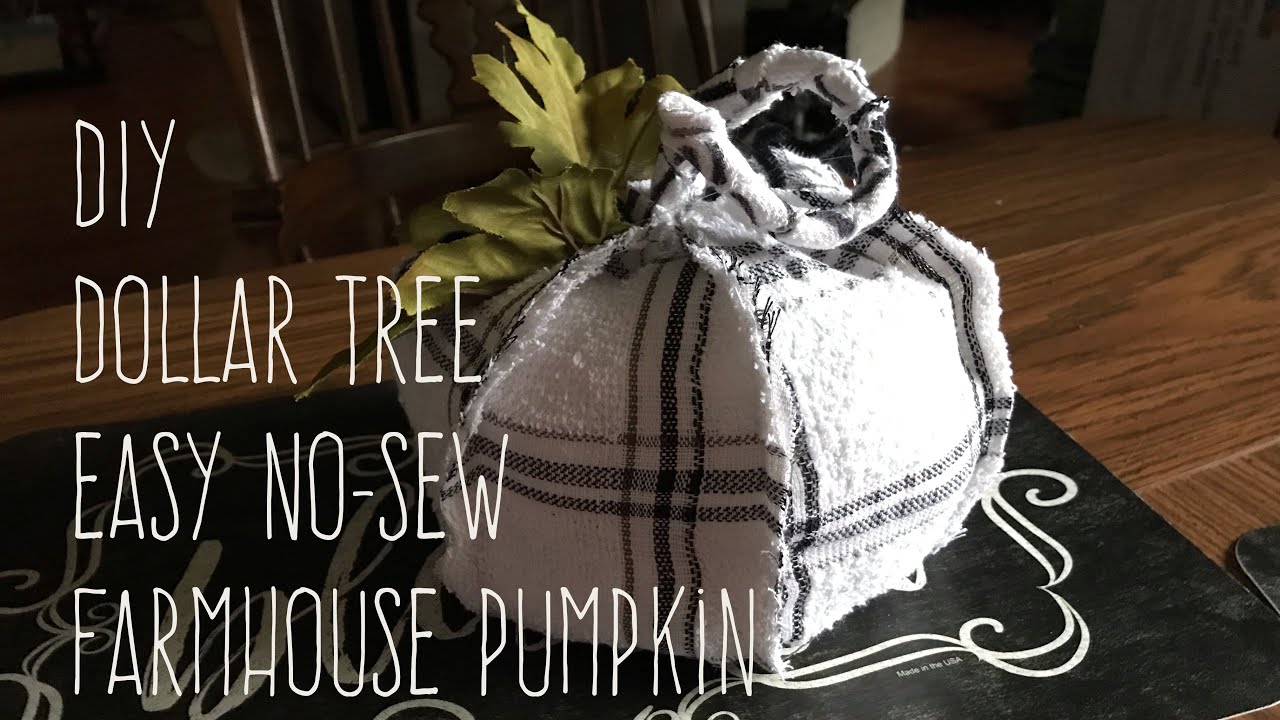 DIY Dollar Tree Easy No-Sew Farmhouse Pumpkin