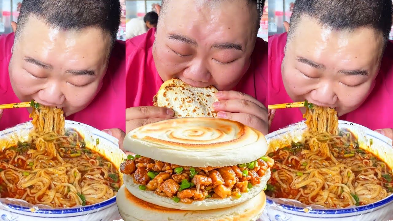 【大胃王挑戰】挑战花60元吃爆火肉夹馍！一口气吃10个满满都是肉，咬下去满流油吃过瘾｜Food Challenge【櫻木花胖】