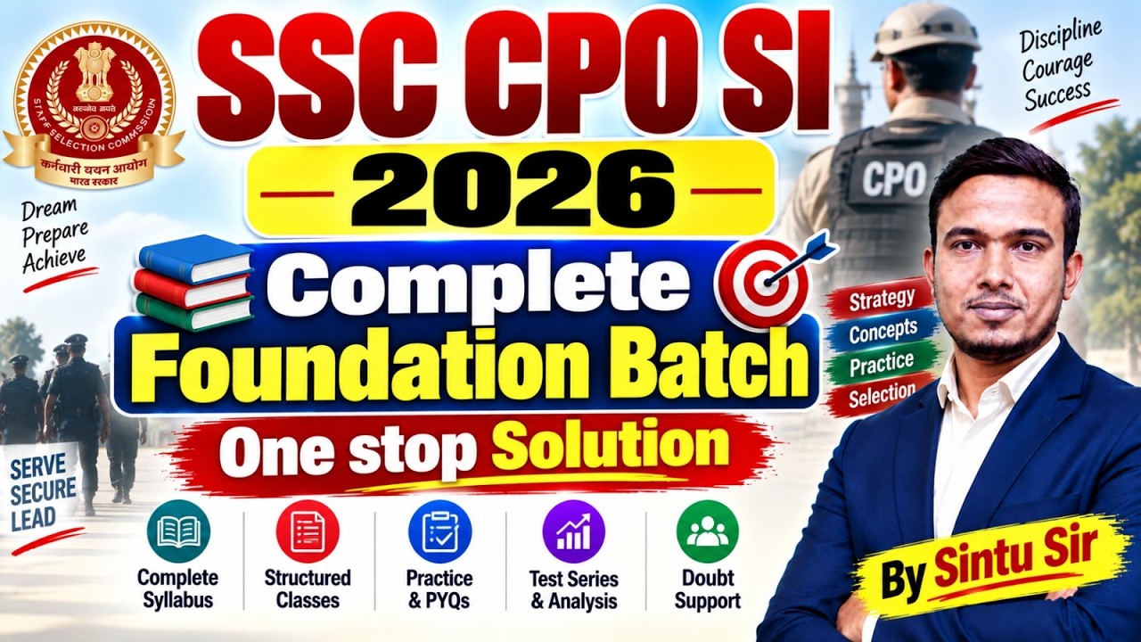 SSC CPO SI 2026 | SSC CPO Syllabus, Study Plan & Foundation Batch | SSC CPO Preparation 2026