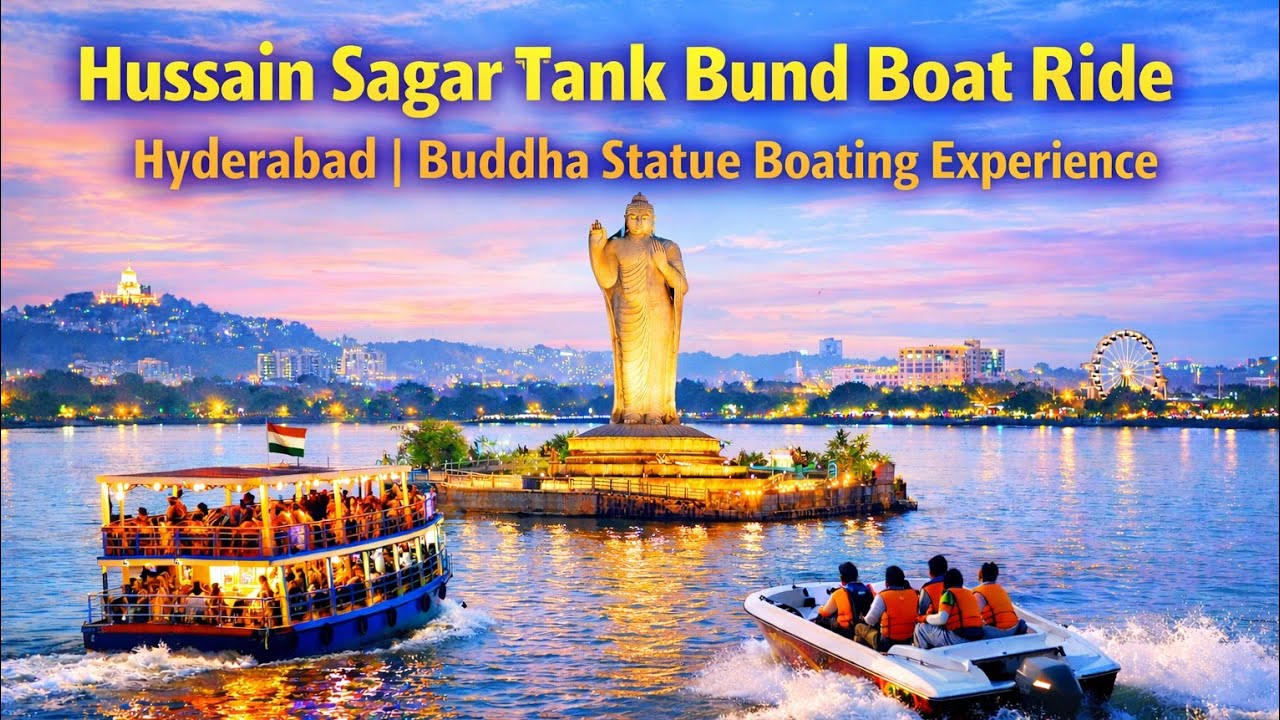 Hussain Sagar Tank Bund Boat Ride Hyderabad | Buddha Statue Boating Experience 🌊