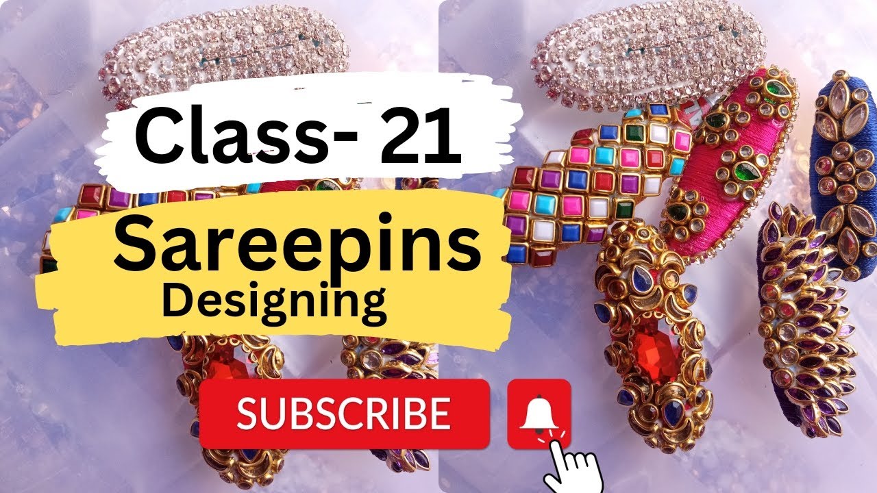 class- 21 saree pins designing🌼|silk thread bangles making#youtube #freeclasses #sareepins #viral#tr