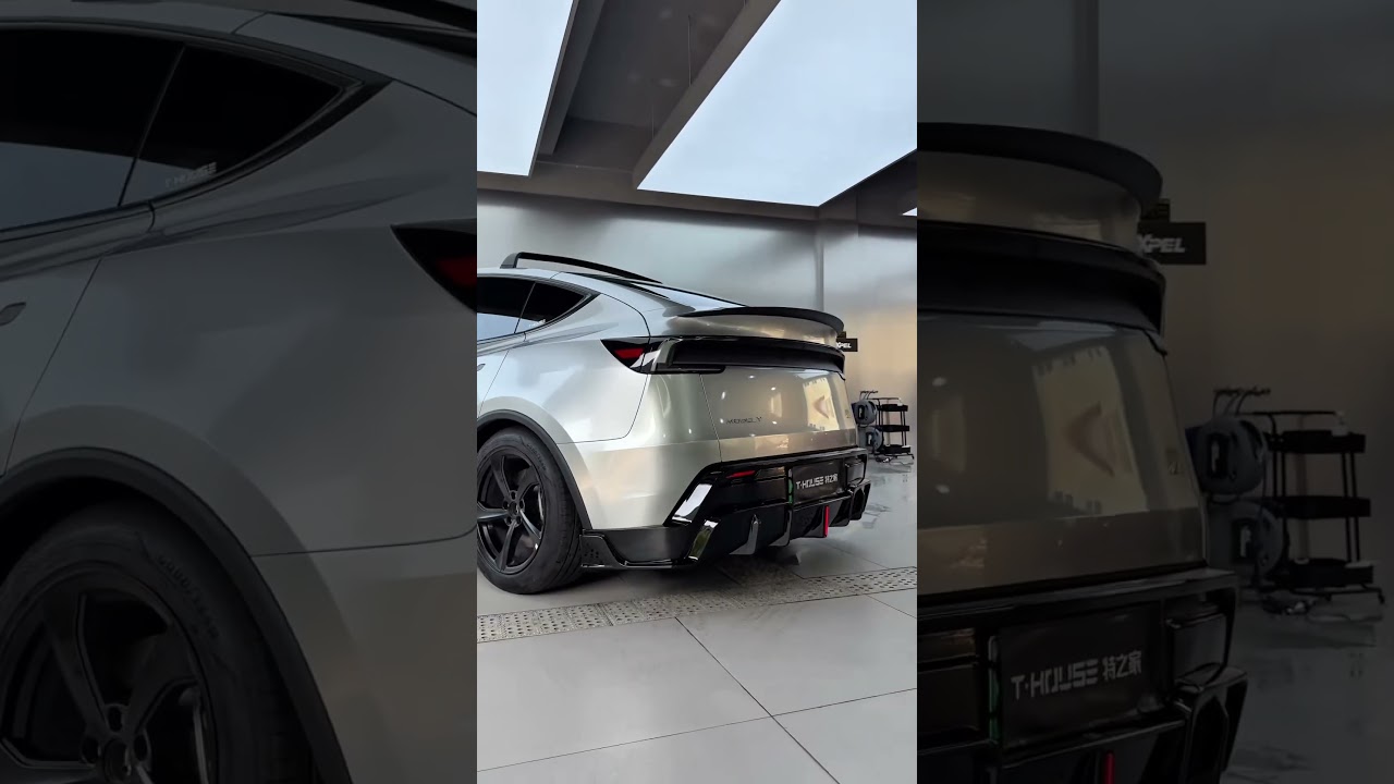Our recent favorite Model YJuniper exterior upgrade!Body kit + Car wrap #teslaupgrades #teslamods