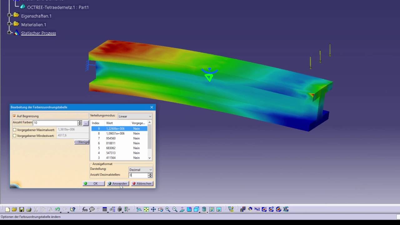 Catia V5: FEM Simulation - Balken
