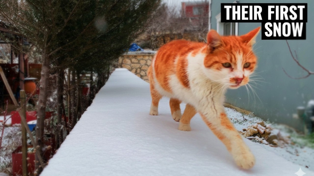 Their First Snow: Winter Peace in the Garden❄️