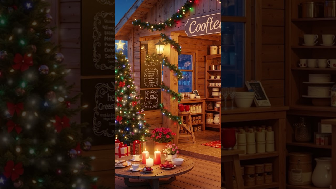 Cozy Christmas Coffee Shop Ambience🎄 