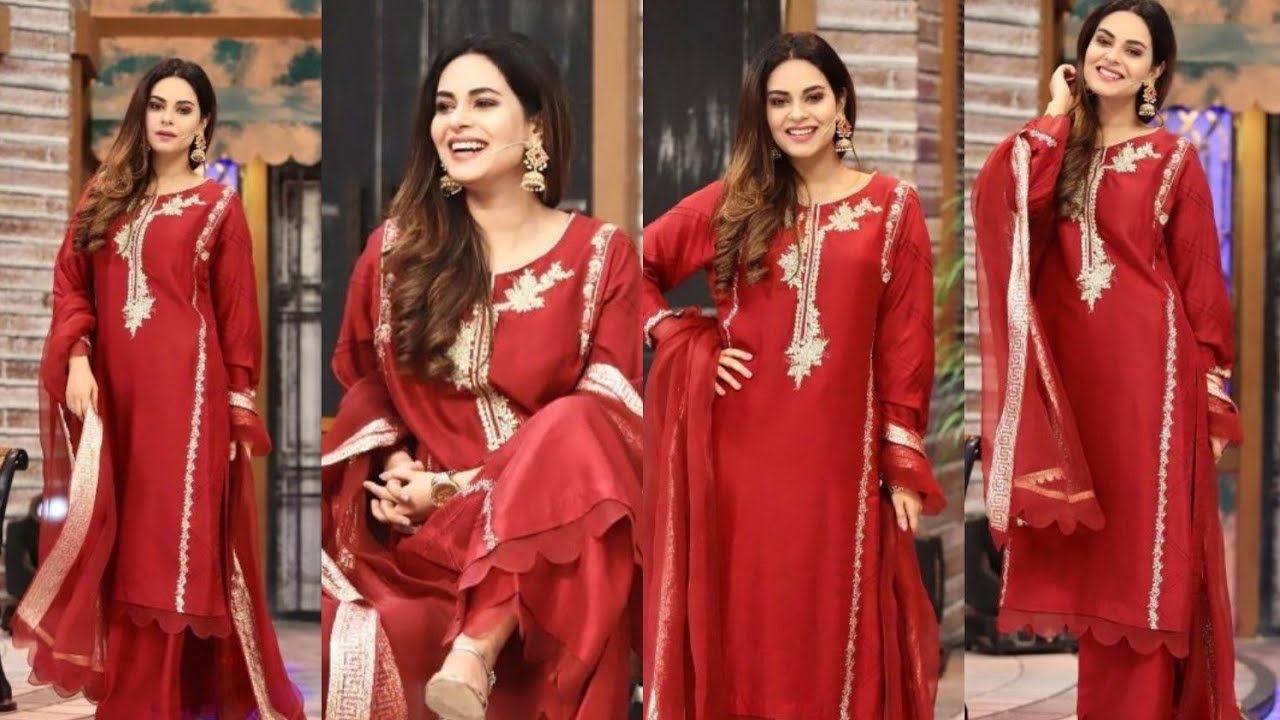 amar khan beautiful red dress jeeeway pakistan show