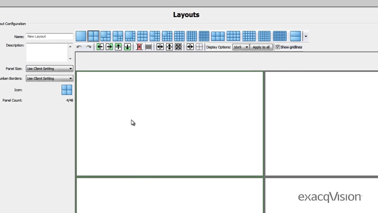 Layouts, exacqVision