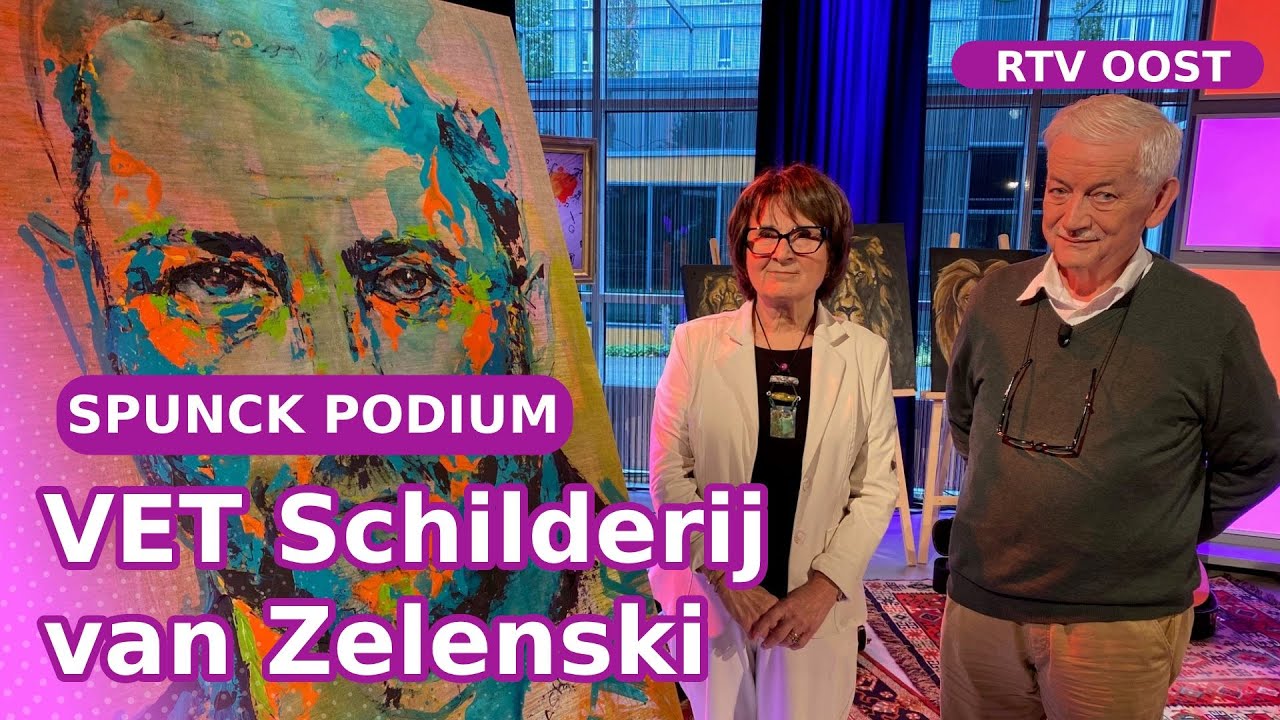 VIKTORIIA maakte bij Galerie KIK een portret van ZELENSKY en doneert de opbrengst | SPUNCK Podium