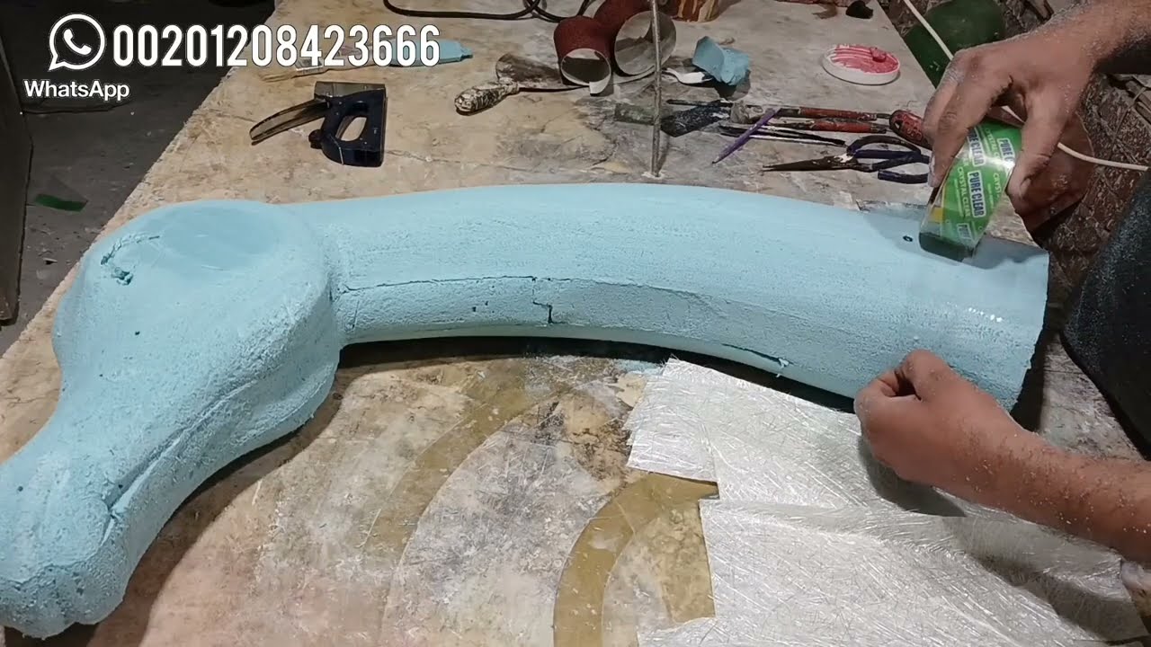 طريقة عمل زرافة من الفوم والفايبر جلاس .. How to make a giraffe out of foam and fiberglass