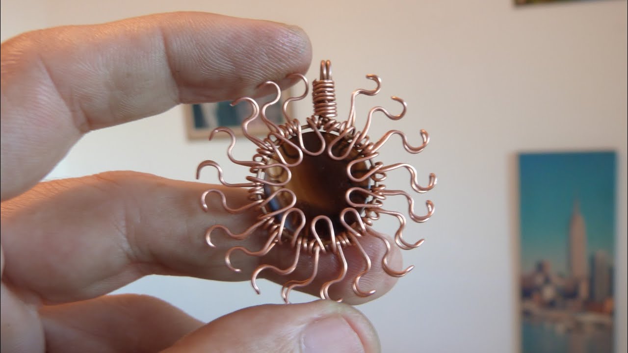 Aprenda a fazer pingente de sol com pedra sem friso..Learn how to make sun pendant with stone