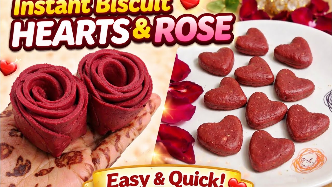 Instant Biscuit Hearts & Rose TRUFFLES ❤️🌹 | Easy Valentine Special | No Bake