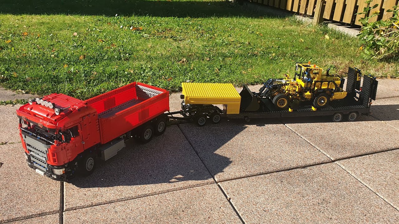 Lego Technic RC Scania Dump Truck with Trailer and Excavator | Power Functions | Instructions