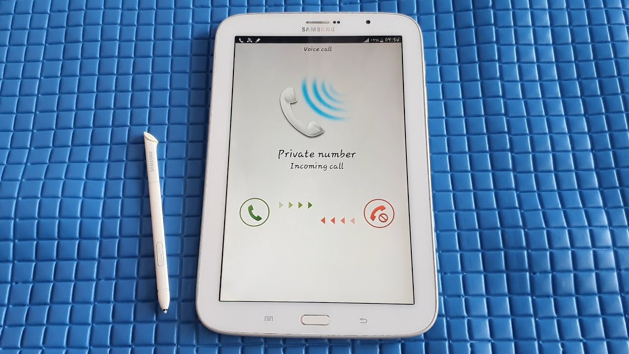 Samsung Tab Note 8 incoming call