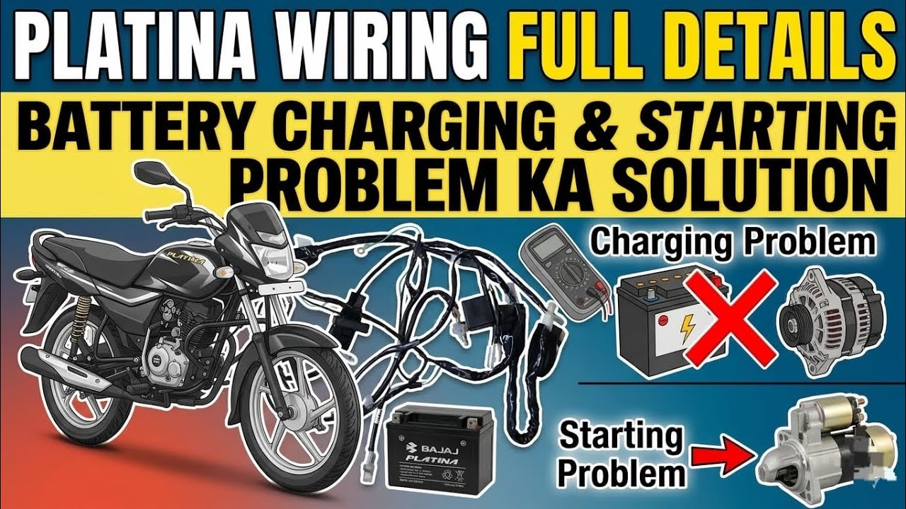 प्लेटिना वायरिंग की पूरी जानकारी:Headlight, Indicator, Self Start & Battery Charging #platina #bajaj